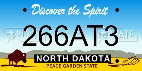 266AT3 North Dakota License Plate