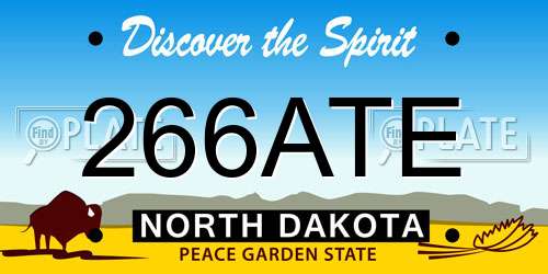266ATE North Dakota License Plate