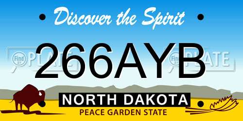 266AYB North Dakota License Plate