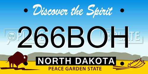 266BOH North Dakota License Plate
