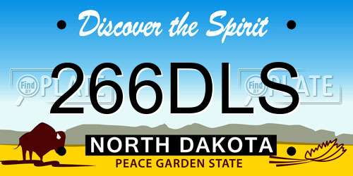 266DLS North Dakota License Plate