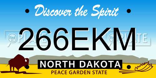 266EKM North Dakota License Plate