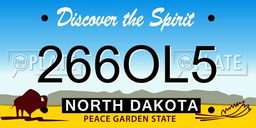 266OL5 North Dakota License Plate