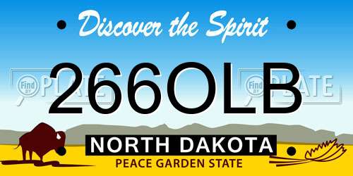 266OLB North Dakota License Plate