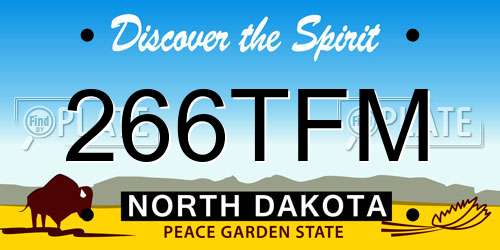 266TFM North Dakota License Plate