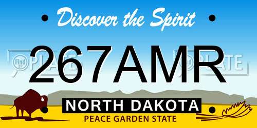 267AMR North Dakota License Plate