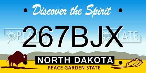 267BJX North Dakota License Plate