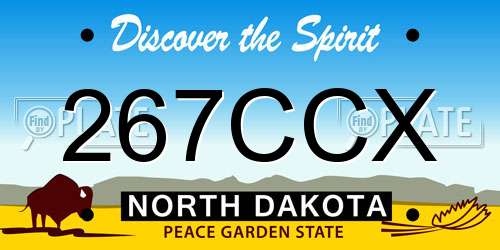 267CCX North Dakota License Plate