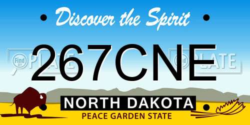 267CNE North Dakota License Plate