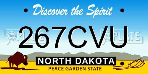 267CVU North Dakota License Plate