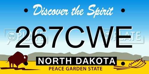 267CWE North Dakota License Plate