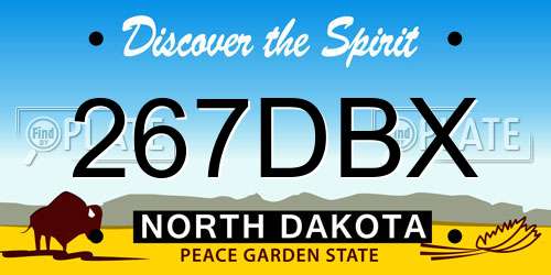 267DBX North Dakota License Plate
