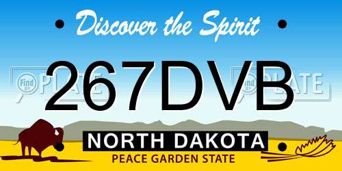 267DVB North Dakota License Plate