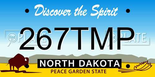 267TMP North Dakota License Plate