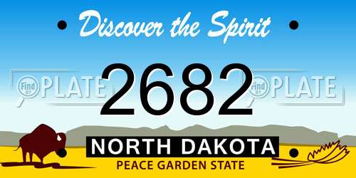2682 North Dakota License Plate