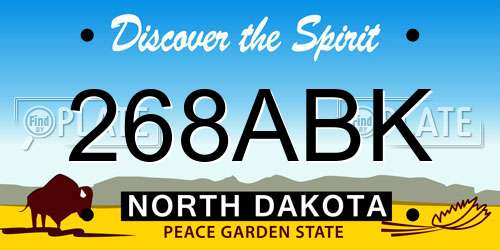 268ABK North Dakota License Plate