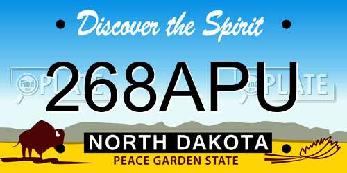 268APU North Dakota License Plate