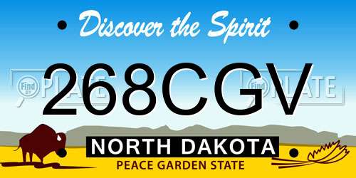 268CGV North Dakota License Plate