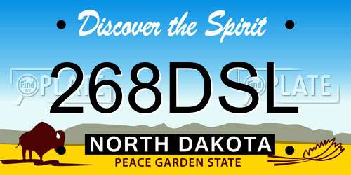 268DSL North Dakota License Plate