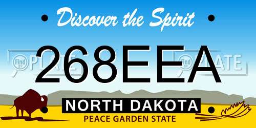 268EEA North Dakota License Plate