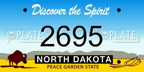 2695 North Dakota License Plate