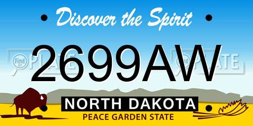 2699AW North Dakota License Plate