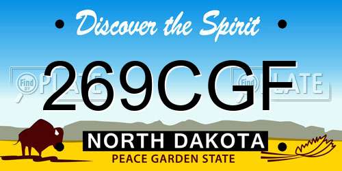 269CGF North Dakota License Plate