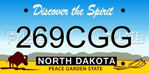 269CGG North Dakota License Plate