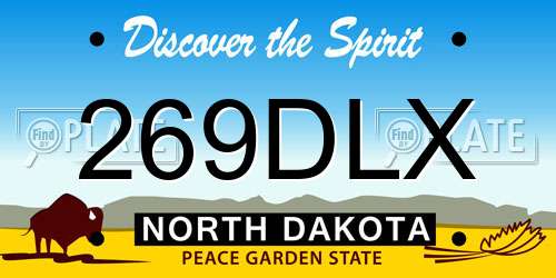 269DLX North Dakota License Plate