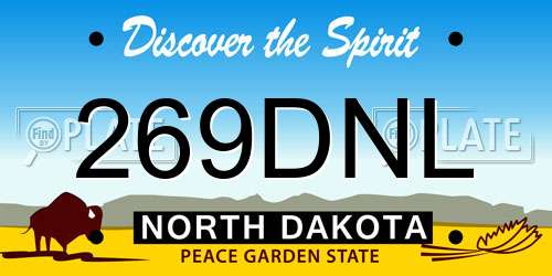 269DNL North Dakota License Plate