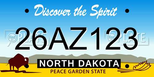 26AZ123 North Dakota License Plate