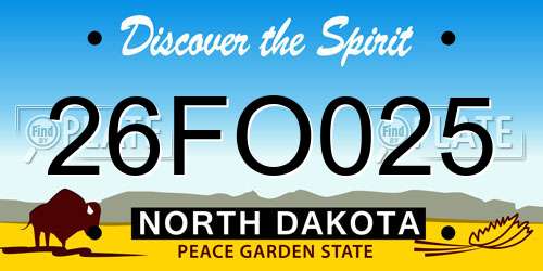 26FO025 North Dakota License Plate