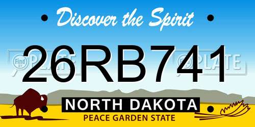 26RB741 North Dakota License Plate