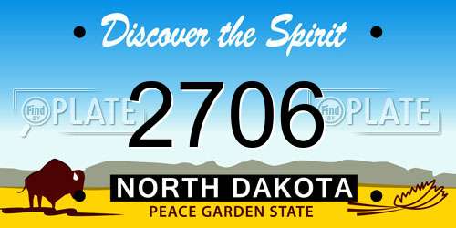 2706 North Dakota License Plate
