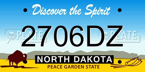 2706DZ North Dakota License Plate