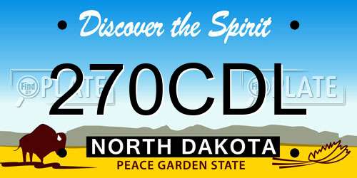 270CDL North Dakota License Plate