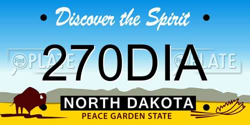 270DIA North Dakota License Plate