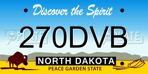 270DVB North Dakota License Plate