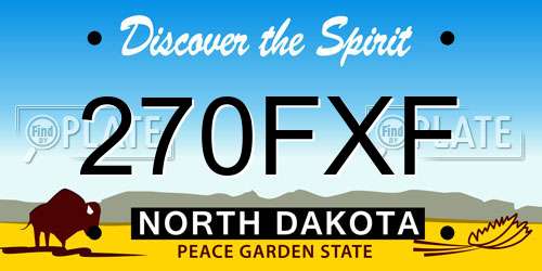 270FXF North Dakota License Plate