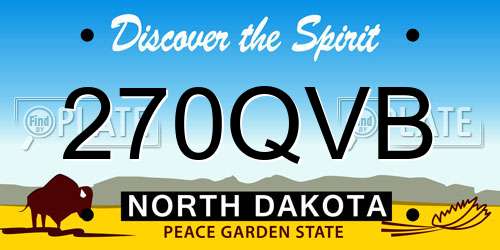 270QVB North Dakota License Plate