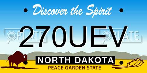 270UEV North Dakota License Plate