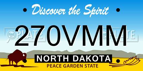 270VMM North Dakota License Plate