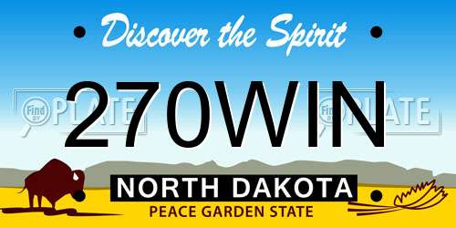 270WIN North Dakota License Plate