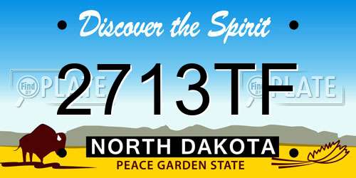 2713TF North Dakota License Plate