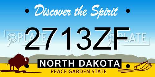 2713ZF North Dakota License Plate