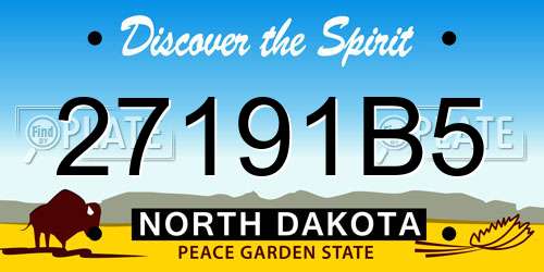 27191B5 North Dakota License Plate
