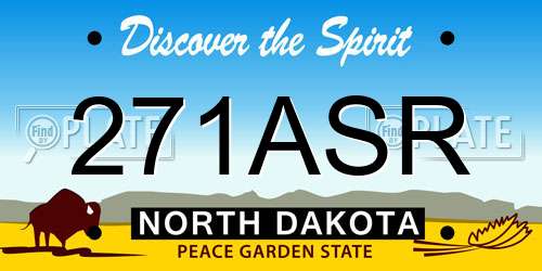 271ASR North Dakota License Plate