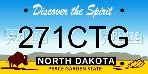 271CTG North Dakota License Plate