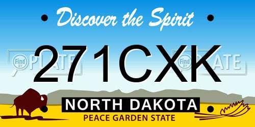 271CXK North Dakota License Plate