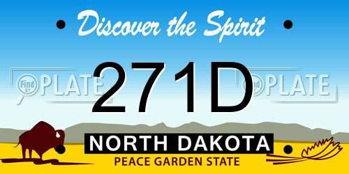 271D North Dakota License Plate